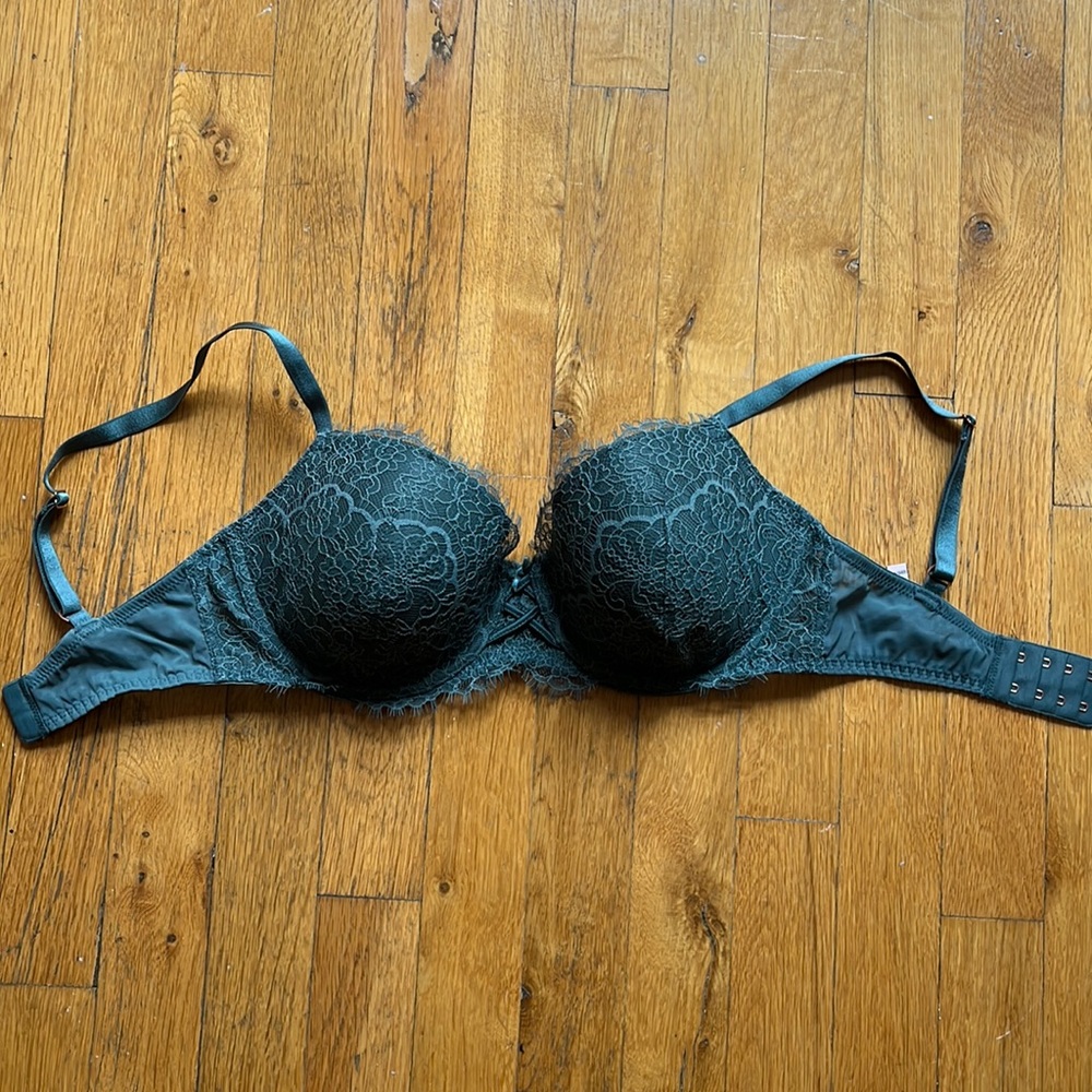 NWOT Victorias Secret Green lace bra. Size 32DD